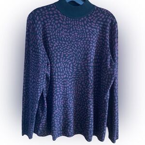 Chico's Deep Purple & black mock neck sweater Chico size 3=XL